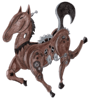 Mechanisches Pferd 1 - freigestelltes Clipart