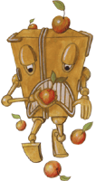 Apfelernte, gratis Clipart, freigestelltes Gif Bild, Freisteller