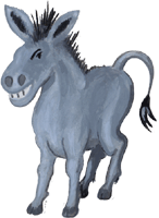 Esel - Karikatur, gratis Clipart, freigestelltes Gif Bild, Freisteller