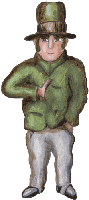 Clipart Mann mit Zylinder, Gif Bild gratis, Ölgrafik