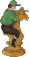 Springerfigur mit Reiter, Schachfiguren-Derby, gratis Clipart, freigestelltes Gif Bild, Freisteller