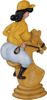 Springer mit Reiterin 2, Schachfiguren-Derby, gratis Clipart, freigestelltes Gif Bild, Freisteller