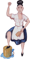 Waschfrau 2, gratis Clipart, freigestelltes Gif Bild, Freisteller