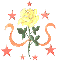 Gelbe Rose mit Sternen - gratis Clipart