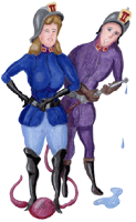 Feuerwehrfrau und Feuerwehrmann Illustration