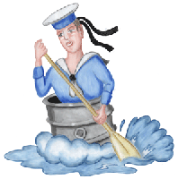 Matrose 1 rudert - gratis Clipart