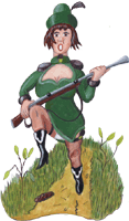 Diana mit Flinte, gratis Clipart