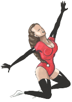 Showtanz 3 - Balletttänzerin - vor dem Hintergrung freigestelltes Clipart