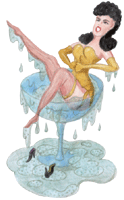 burlesk 1 - Burlesktänzerin im Sektglas - Burlesque gratis Clipart