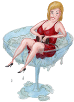 burlesk 2 - Frau badet in einer Sektschale - burlesque kostenloses Clipart