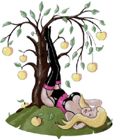 Eva, Frau unterm Apfelbaum, freigestelltes Gif  Clipart