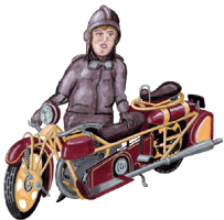 Böhmerland Motorrad mit Fahrer