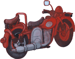 Rotes Motorrad, Clipart