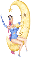 Dame auf Mond 2