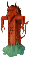 Teufel 14, Roter Teufel Stele, Öl-Grafik, Clipart, kostenloses Gif-Bild