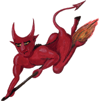 Teufel mit Hexenbesen, Gif Clipart gratis, kostenloser Download