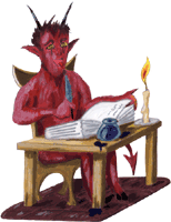 Teufel schreibt, freies Gif Clipart, free web pictures