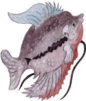 Mosaikfadenfisch Clipart gratis Gif Bild, Acrylgrafik freier Download
