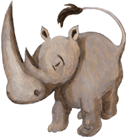 Nashorn Clipart gratis Gif Bild, Ölgrafik freier Download