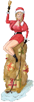 Weihnachtsfrau auf Schlitten Clipart