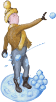Schneeballwerfer, freigestelltes Clipart