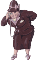 Zuschauerin mit Monokel, Clipart Gif freigestellt, gratis